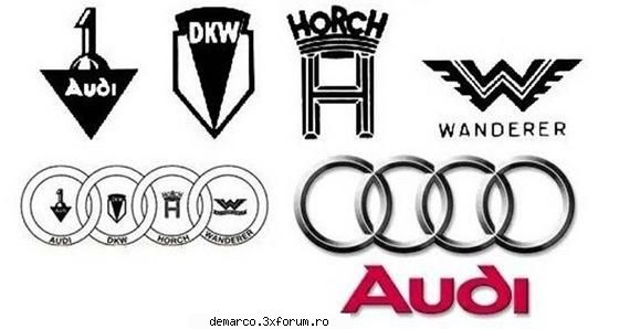 pe 29 iunie 1932, audiwerke, dkw, wanderer şi hoch lu�nd auto union şi celebrul logo cu